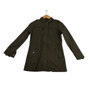 Sugarfly Womens Olive Green Military Utility Field Jacket Elastic Waist Size M